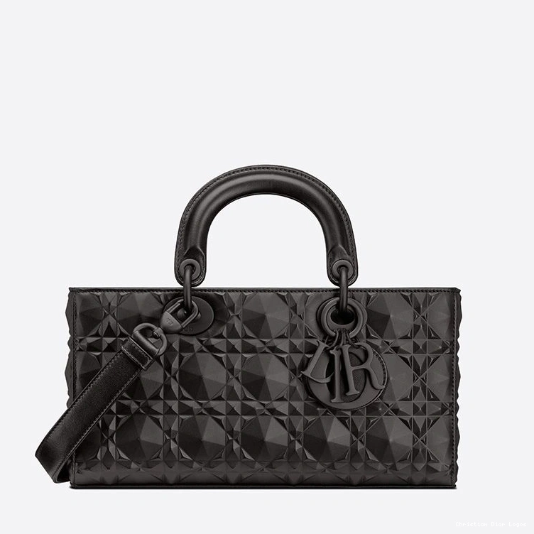 Cheap Bag Motif Medium Calfskin Diamond Ultramatte D-Joy Black Cannage Lady with 0707 Luxury